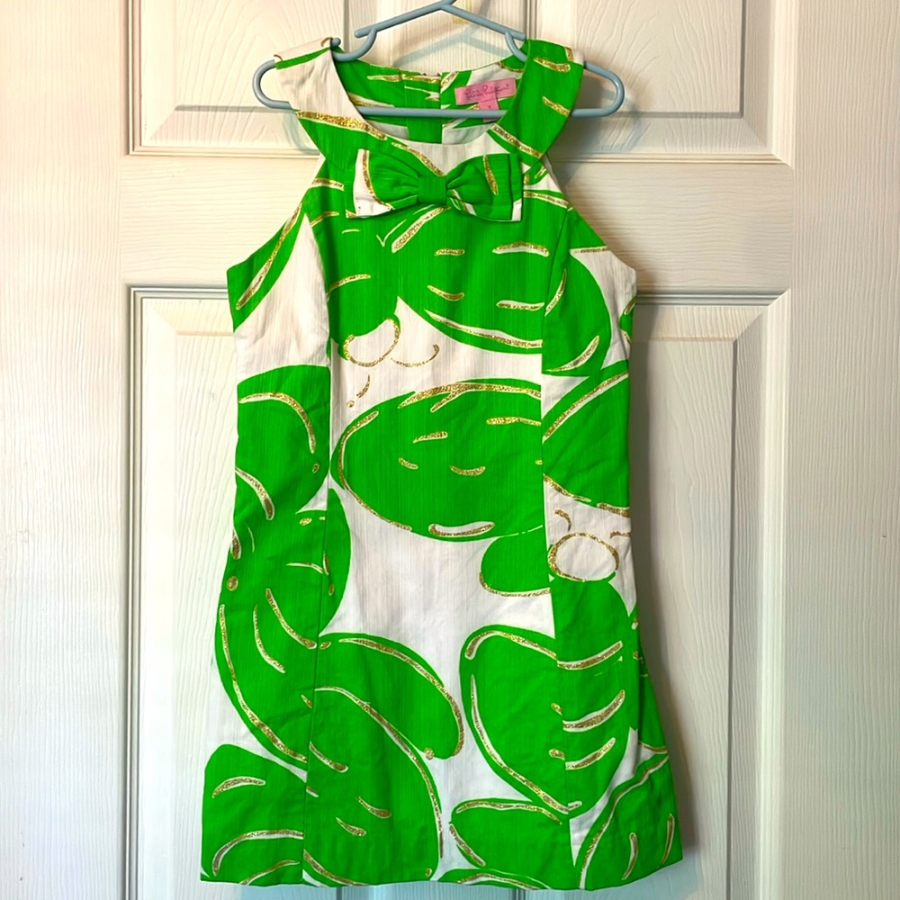 Lilly Pulitzer vibrant green floral dress girls size 8